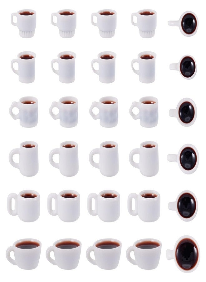 BB Beadthoven Beadthoven 24Pcs Min Resin Coffee Cups Miniature Food for Dollhouse Mini Drinks Cups Kitchen Accessories Sets Coffee Mug Figures for Micro Landscape Party Decor Keychain Earrings DIY Jewelry Making - Image 1